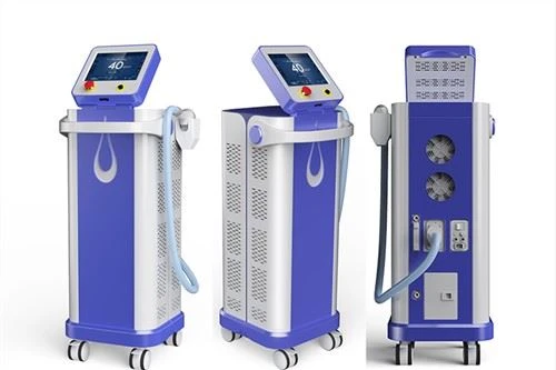 Máquina de depilação a laser de alta frequência e em movimento, vertical e de alta potência para depilação permanente